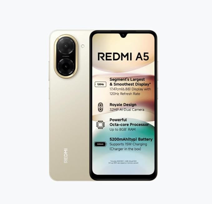 Redmi A5  4GB RAM 128GB ROM Mix Colour Fresh