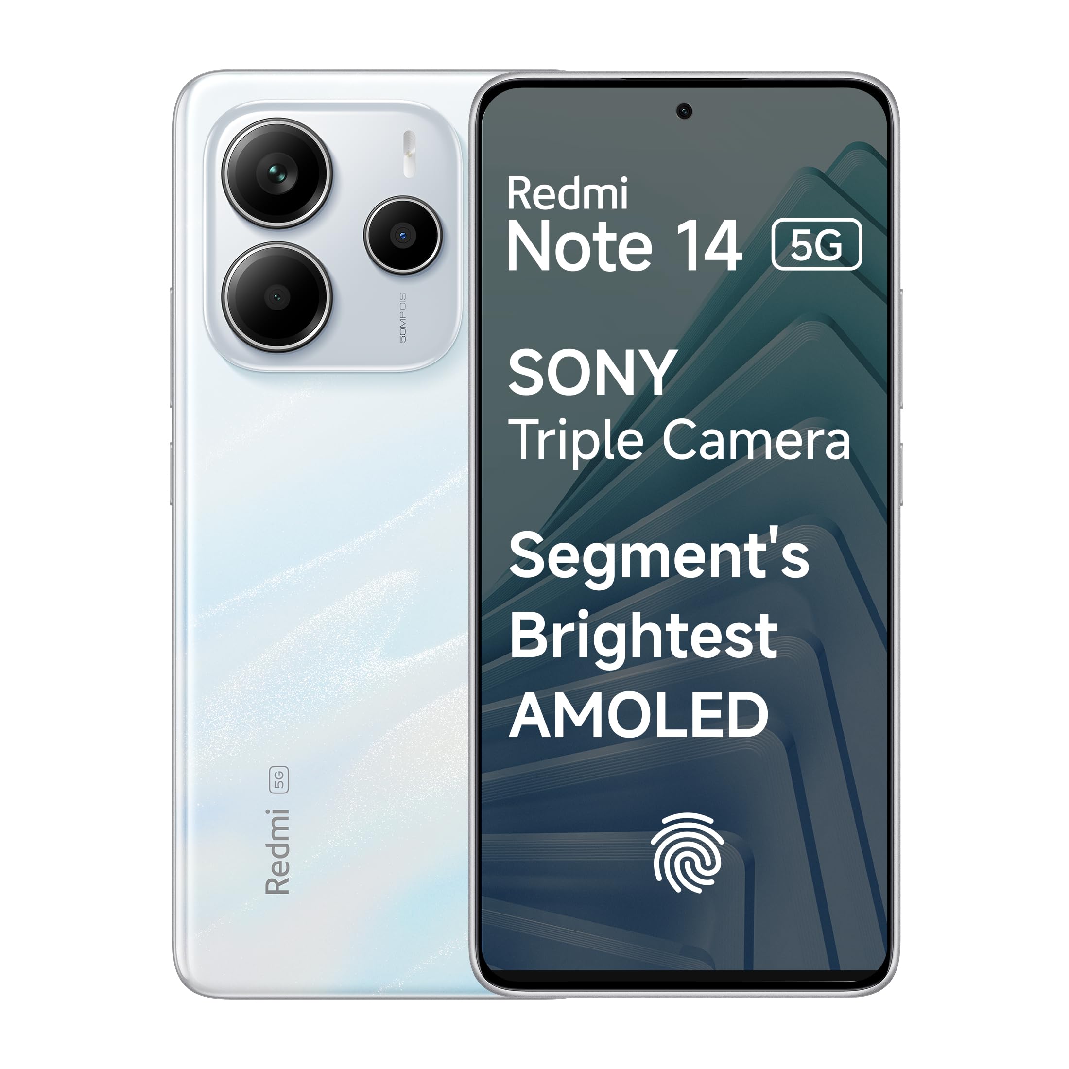 Redmi Note 14 5G (Titan Black, 6GB RAM 128GB Storage) | Global Debut MTK Dimensity 7025 Ultra | 2100 nits Segment Brightest 120Hz AMOLED | 50MP Sony LYT 600 OIS+EIS Triple Camera
