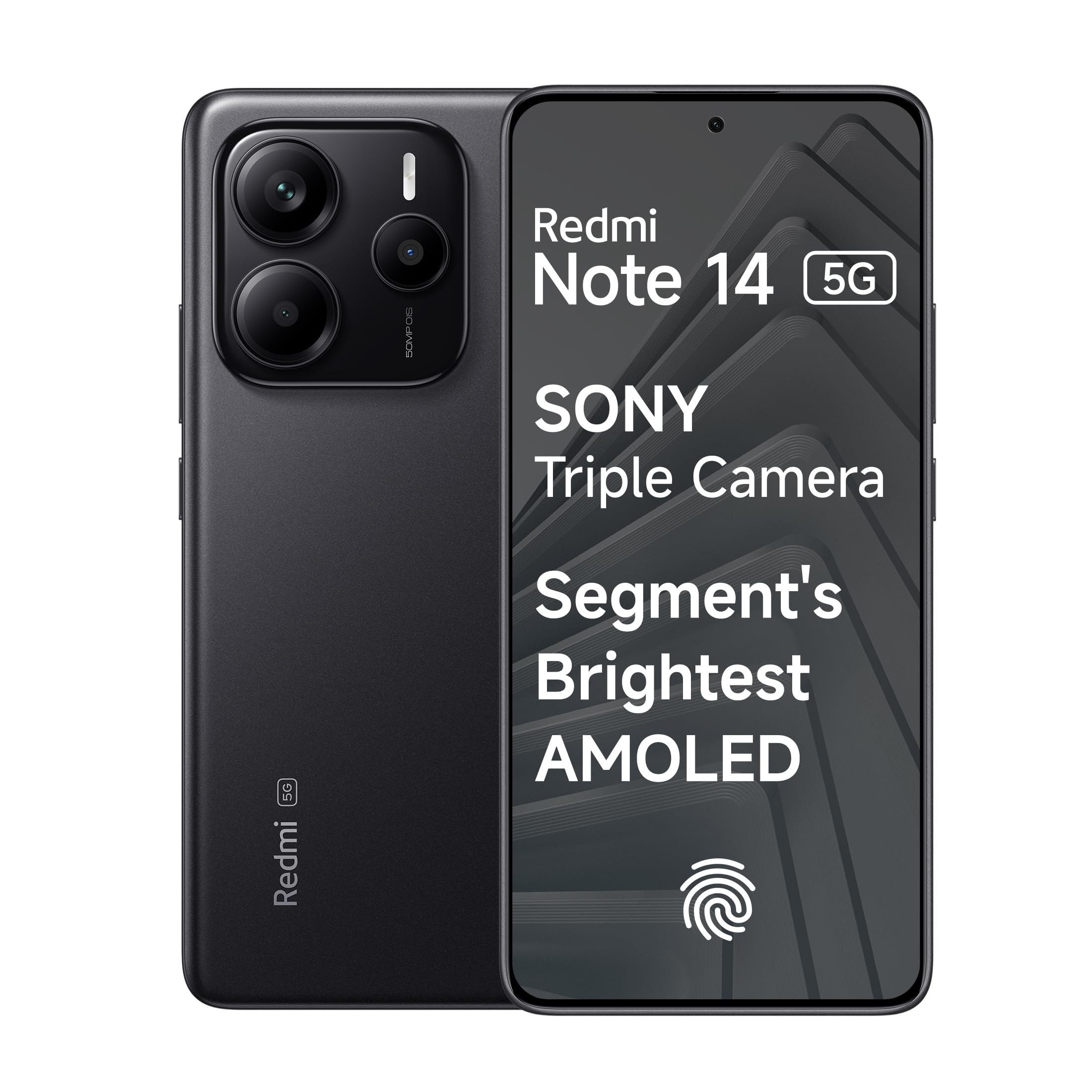 Redmi Note 14 5G (Mystique White, 6GB RAM 128GB Storage) | Global Debut MTK Dimensity 7025 Ultra | 2100 nits Segment Brightest 120Hz AMOLED | 50MP Sony LYT 600 OIS+EIS Triple Camera