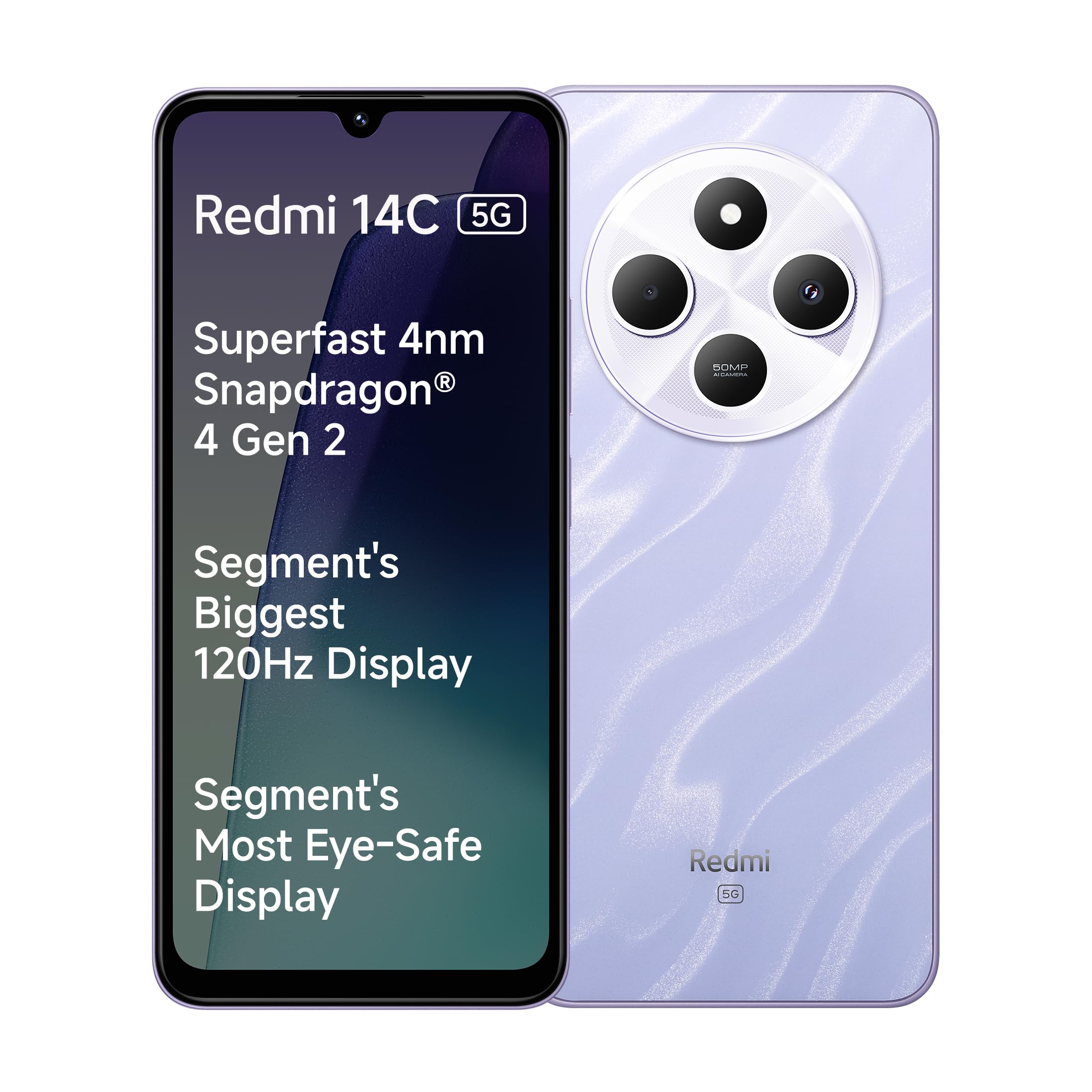 Redmi 14C 5G (Starlight Blue, 6GB RAM, 128GB Storage) | Superfast 4nm Snapdragon 4 Gen 2 | 120Hz 17.47cm (6.88”) Display | 5160mAh Battery | 50MP Dual Camera | Premium Starlight Design