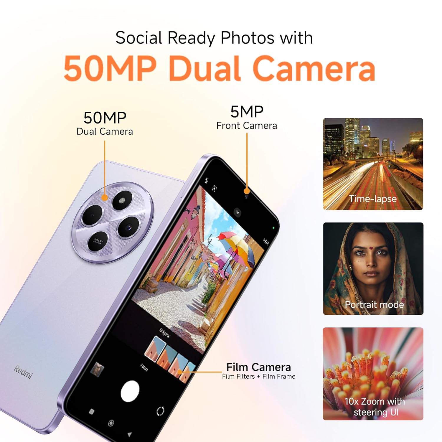 Redmi A4 5G (Starry Black, 6GB RAM, 128GB Storage) | Global Debut SD 4s Gen 2 | Segment Largest 6.88in 120Hz | 50MP Dual Camera | 18W Fast Charging