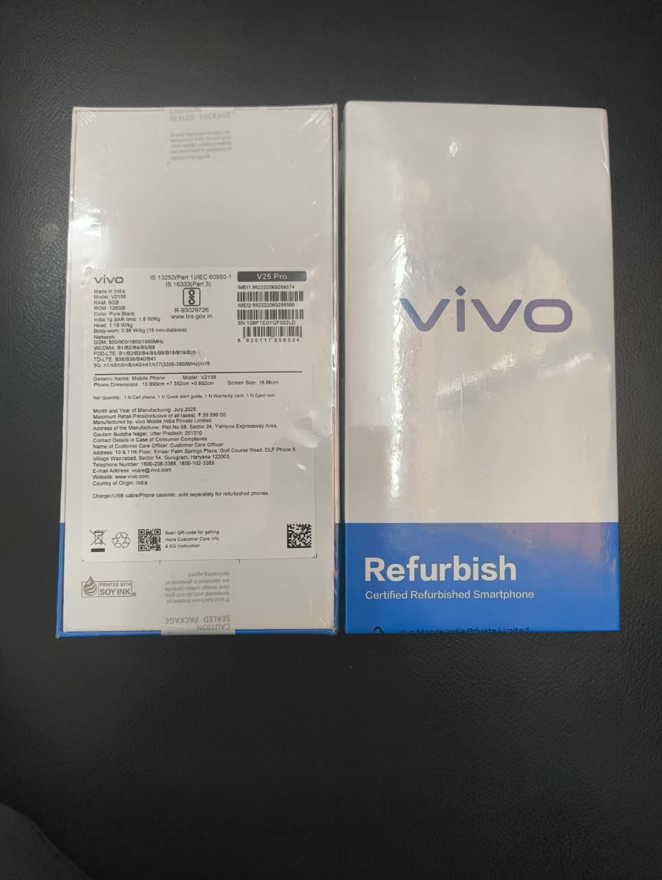Vivo Refurbished V25 Pro 8GB 128 GB ROM Mix Colour With 1 Year  Brand Warranty.