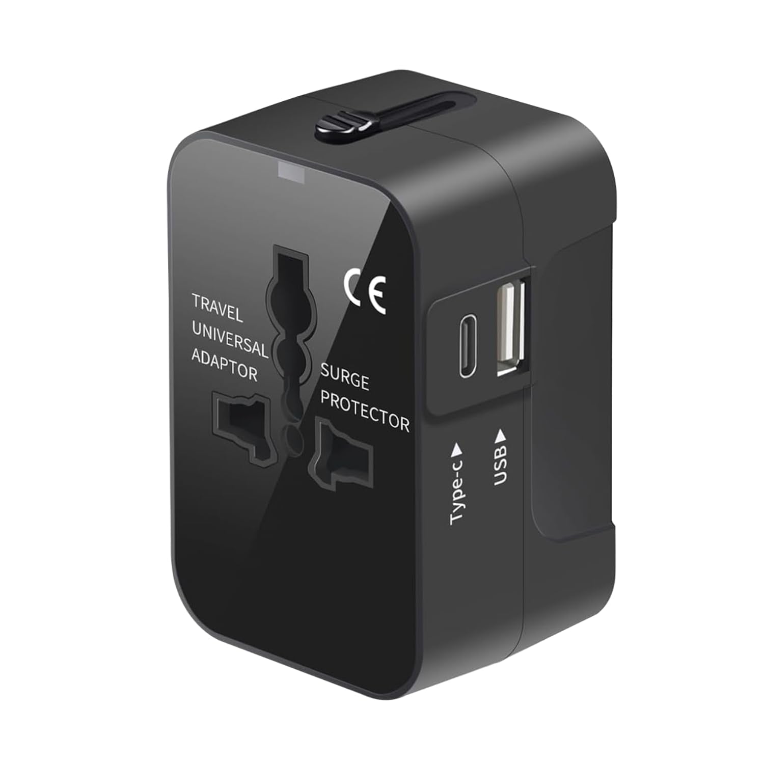 Universal Travel Adapter, International All in One Worldwide Travel Adapter and Wall Charger with USB Ports with Multi Type Power Outlet USB 2.1A,100-250 Voltage Travel Charger (Black)